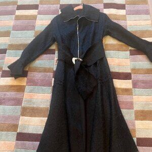 Black, Asymmetrical Coat by LA Designer - Sterling Capricio, Size 6-8